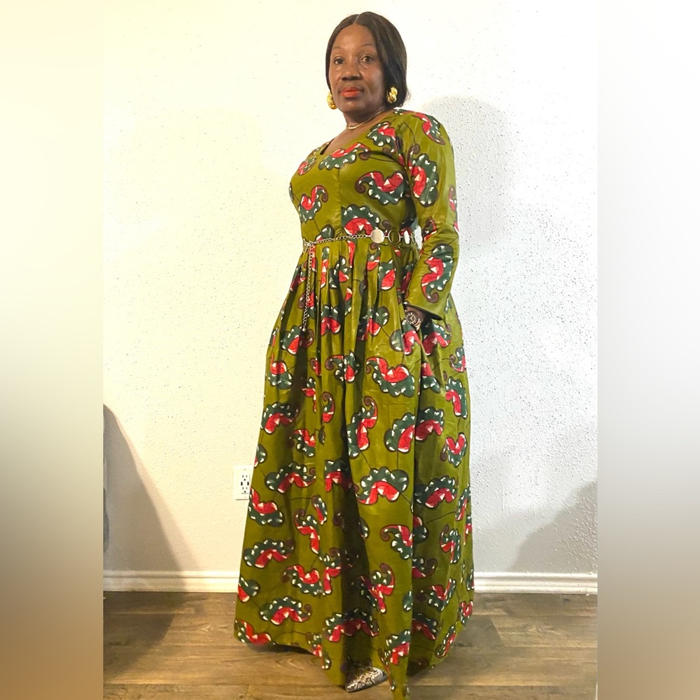 WOMEN AFRICAN PRINT,LONG MAXI DRESS.